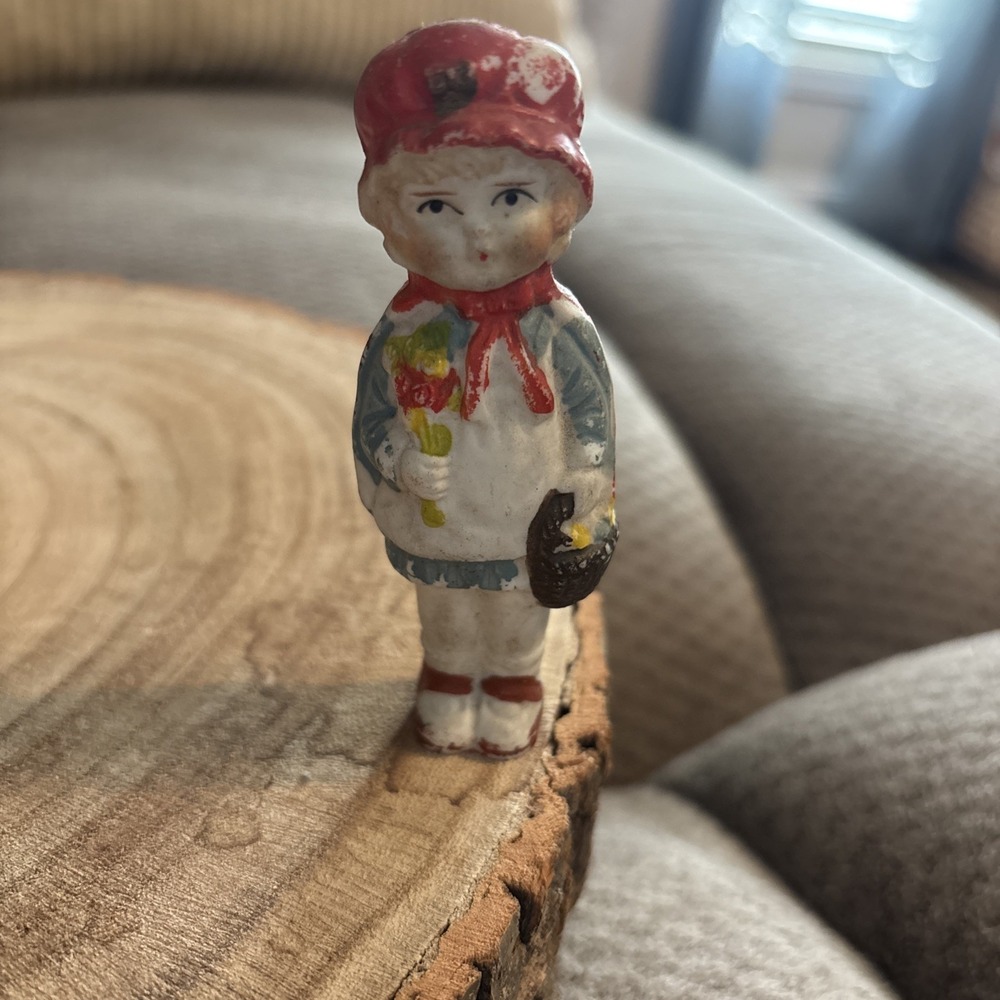 1920's Bisque Doll, Little Red Riding Hood, Japan, Vintage